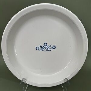 Vintage 1970's Corning Ware P-309 Blue Cornflower  9" Glass Pie Pan Bake Dish